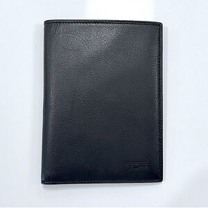 Tumi Black Leather Passport Holder Bifold NWT